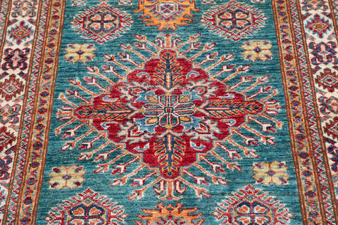Kazak Green Hand Knotted 33 X 51 Area Rug 700-148325 Image 3