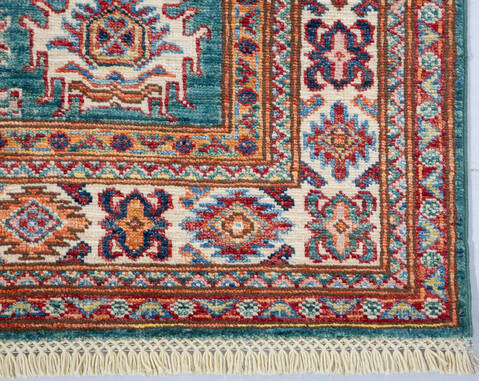 Kazak Green Hand Knotted 33 X 51 Area Rug 700-148325 Image 4