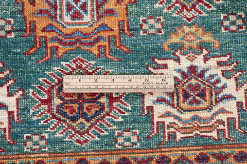 Kazak Green Hand Knotted 33 X 51 Area Rug 700-148325 Image 7