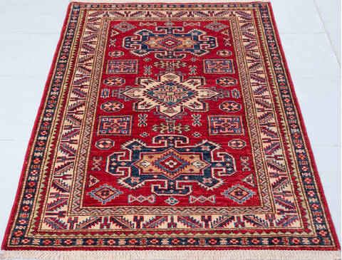 Kazak Red Hand Knotted 34 X 50 Area Rug 700-148326 Image 1