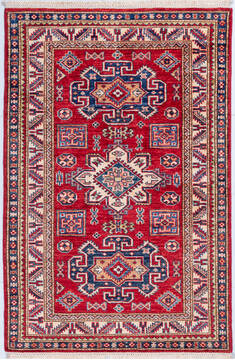 Kazak Red Hand Knotted 3'4" X 5'0"  Area Rug 700-148326