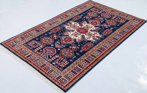 Kazak Blue Hand Knotted 33 X 52 Area Rug 700-148328 Image 2