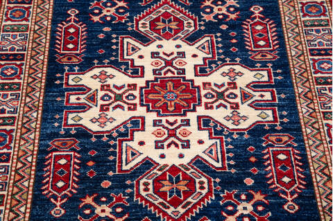 Kazak Blue Hand Knotted 33 X 52 Area Rug 700-148328 Image 3