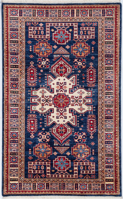 Kazak Blue Hand Knotted 33 X 52 Area Rug 700-148328 Image 0