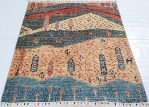 Kazak Multicolor Hand Knotted 33 X 410 Area Rug 700-148330 Image 1