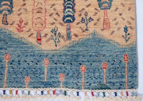 Kazak Multicolor Hand Knotted 33 X 410 Area Rug 700-148330 Image 4