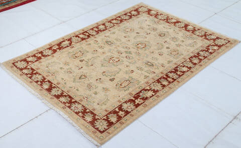 Chobi Beige Hand Knotted 33 X 411 Area Rug 700-148332 Image 2