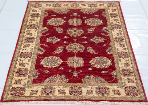 Chobi Red Hand Knotted 36 X 49 Area Rug 700-148334 Image 1