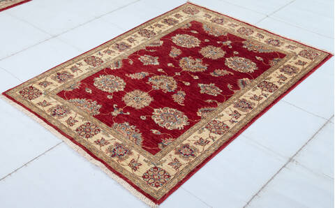 Chobi Red Hand Knotted 36 X 49 Area Rug 700-148334 Image 2