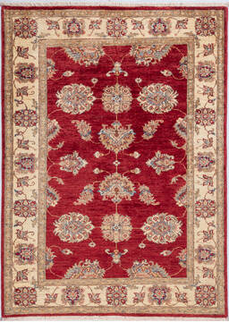 Chobi Red Hand Knotted 3'6" X 4'9"  Area Rug 700-148334