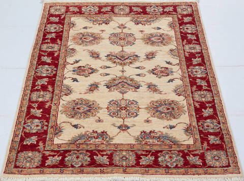 Chobi Beige Hand Knotted 31 X 44 Area Rug 700-148335 Image 1