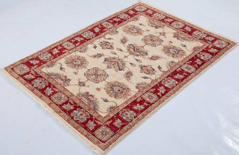 Chobi Beige Hand Knotted 31 X 44 Area Rug 700-148335 Image 2