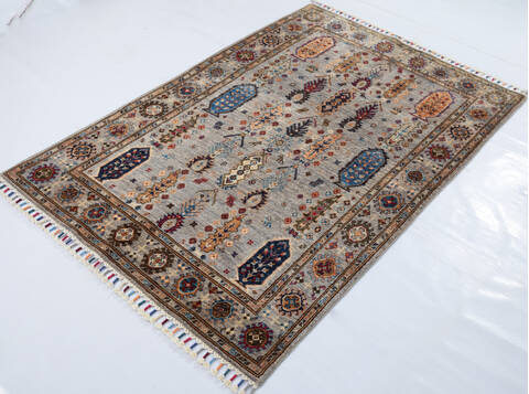 Chobi Grey Hand Knotted 37 X 53 Area Rug 700-148337 Image 2