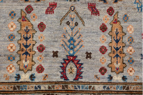Chobi Grey Hand Knotted 37 X 53 Area Rug 700-148337 Image 5