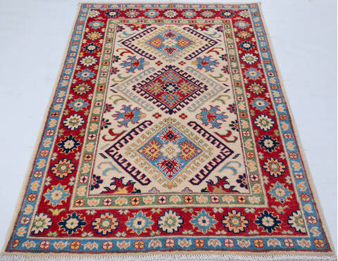 Kazak Beige Hand Knotted 34 X 51 Area Rug 700-148340 Image 1
