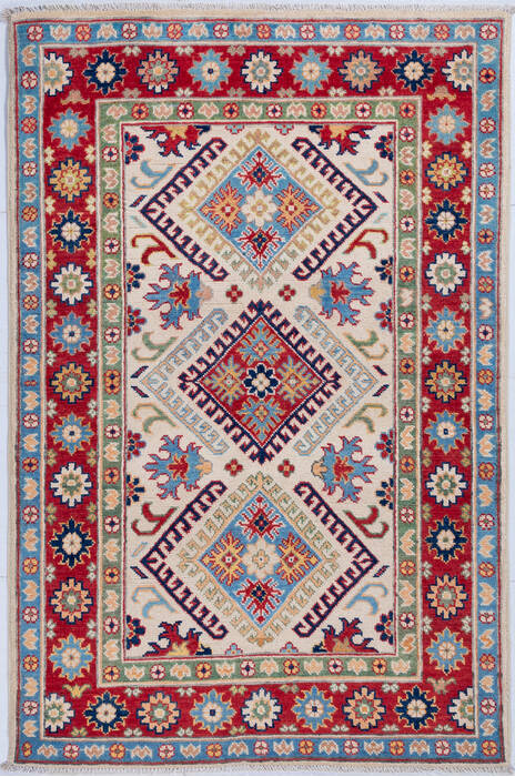 Kazak Beige Hand Knotted 34 X 51 Area Rug 700-148340 Image 0