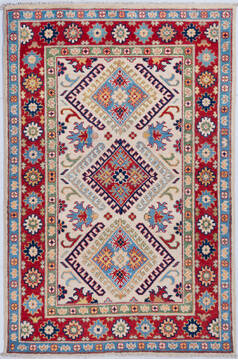 Kazak Beige Hand Knotted 3'4" X 5'1"  Area Rug 700-148340