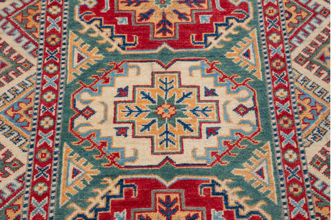 Kazak Green Hand Knotted 33 X 410 Area Rug 700-148341 Image 3