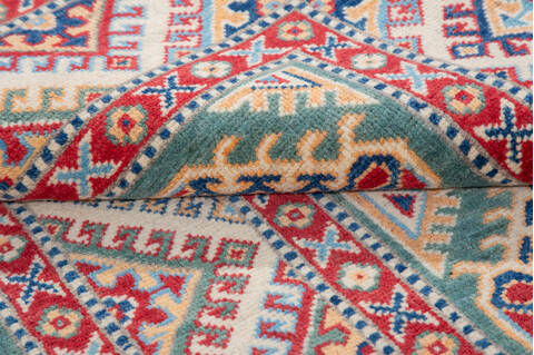 Kazak Green Hand Knotted 33 X 410 Area Rug 700-148341 Image 6