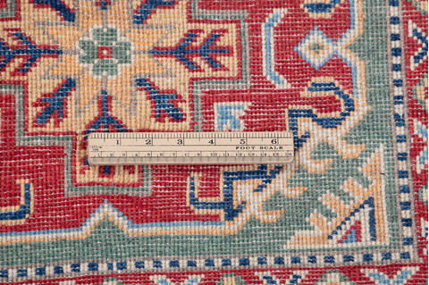 Kazak Green Hand Knotted 33 X 410 Area Rug 700-148341 Image 7