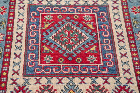 Kazak Beige Hand Knotted 35 X 410 Area Rug 700-148342 Image 3