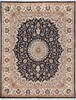 Pak-Persian Black Hand Knotted 82 X 105 Area Rug 700-148346 Thumb 0