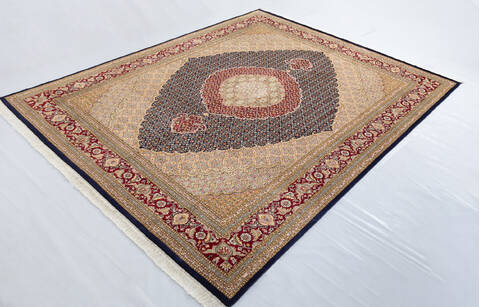 Pak-Persian Blue Hand Knotted 80 X 103 Area Rug 700-148350 Image 2