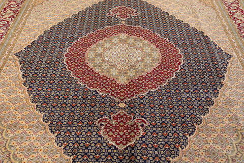 Pak-Persian Blue Hand Knotted 80 X 103 Area Rug 700-148350 Image 3