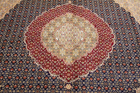 Pak-Persian Blue Hand Knotted 80 X 103 Area Rug 700-148350 Image 5
