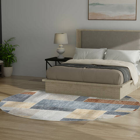Nourison Astra Machine Washable Multicolor Round 80 X 80 Area Rug 805-149399 Image 1