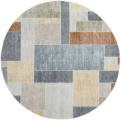 Nourison Astra Machine Washable Multicolor Round 80 X 80 Area Rug 805-149399 Image 0