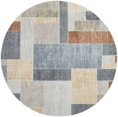 Nourison Astra Machine Washable Multicolor Round 7 to 8 ft Polyester Carpet 149399