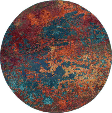 Nourison Celestial Blue Round 7 to 8 ft 100% Polypropylene Carpet 149829