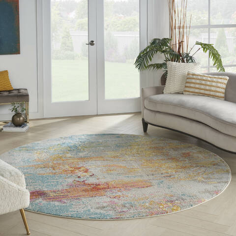 Nourison Celestial Multicolor Round 80 X 80 Area Rug 805-149843 Image 1