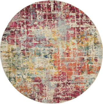 Nourison Celestial Purple Round 7 to 8 ft 100% Polypropylene Carpet 149878