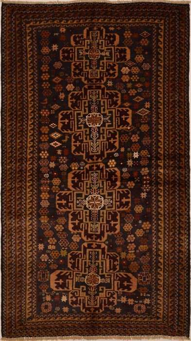 Baluch Brown Hand Knotted 38 X 67  Area Rug 100-15021 Image 0
