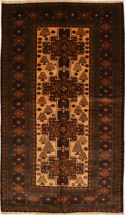 Baluch Beige Hand Knotted 38 X 67  Area Rug 100-15060 Image 0