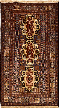 Afghan Baluch Brown Rectangle 5x7 ft Wool Carpet 15098