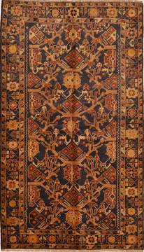 Afghan Baluch Blue Rectangle 3x5 ft Wool Carpet 15102
