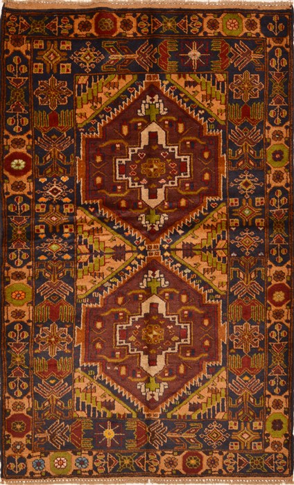 Baluch Beige Hand Knotted 38 X 62 Area Rug 100-15104 Image 0