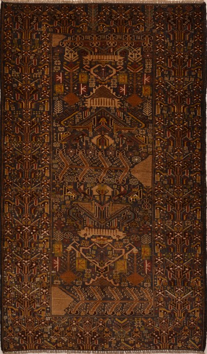 Baluch Blue Hand Knotted 37 X 62 Area Rug 100-15156 Image 0