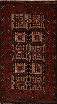 Baluch Beige Hand Knotted 3'5" X 5'9"  Area Rug 100-15159