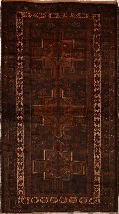 Baluch Brown Hand Knotted 37 X 69  Area Rug 100-15169 Image 0