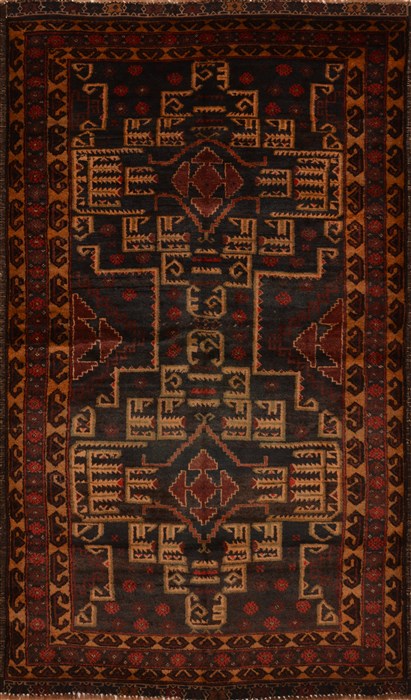 Baluch Blue Hand Knotted 35 X 65  Area Rug 100-15185 Image 0