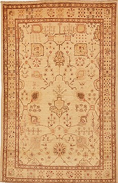 Chobi Beige Hand Knotted 4'0" X 6'1"  Area Rug 100-15193