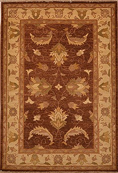 Chobi Brown Hand Knotted 4'0" X 5'9"  Area Rug 100-15197