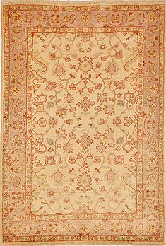 Chobi Beige Hand Knotted 4'0" X 5'9"  Area Rug 100-15198