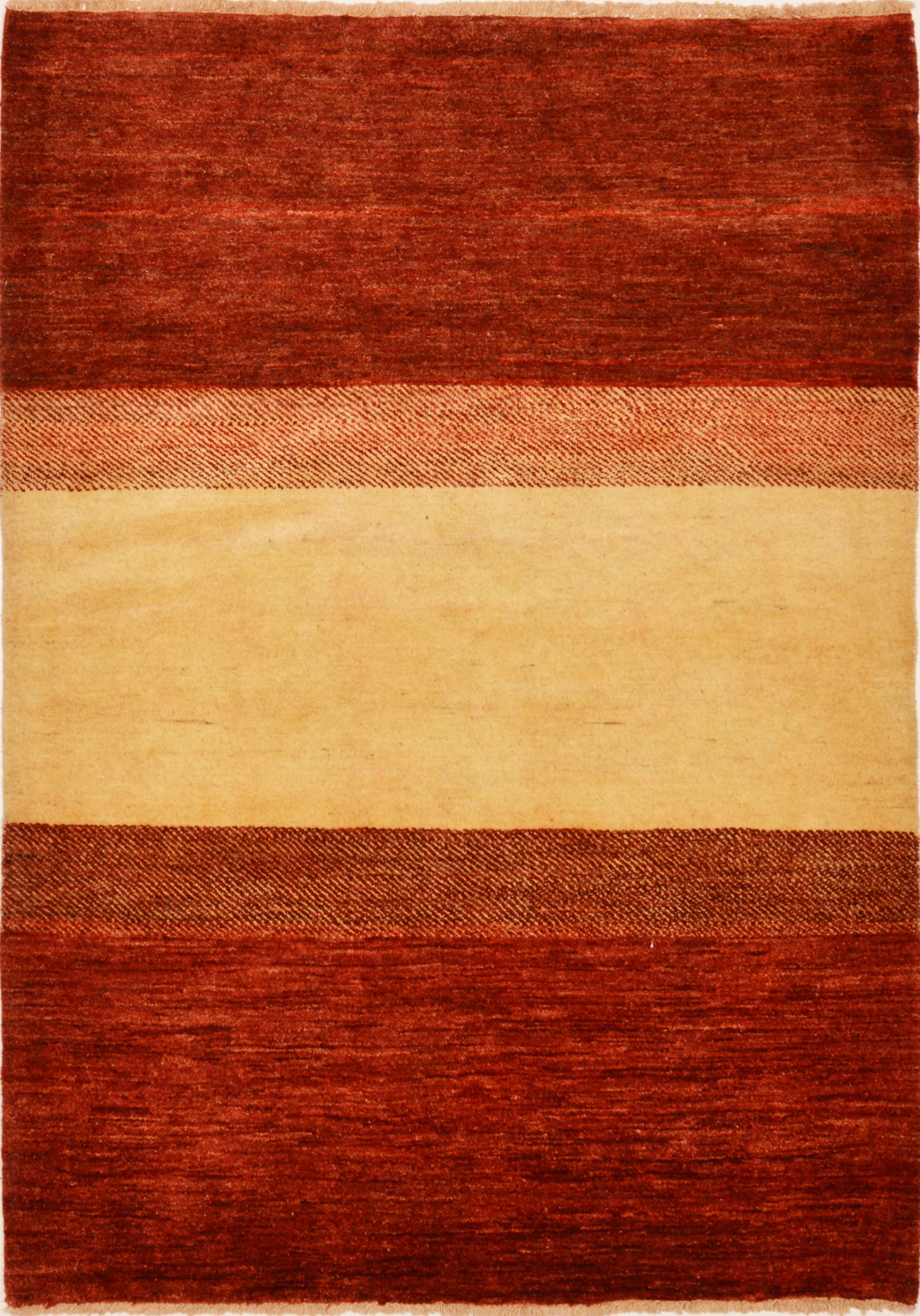 Stani Gabbeh Red Rectangle 3x5 Ft Wool Carpet 15204