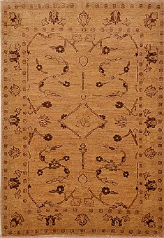 Chobi Beige Hand Knotted 4'0" X 5'8"  Area Rug 100-15216