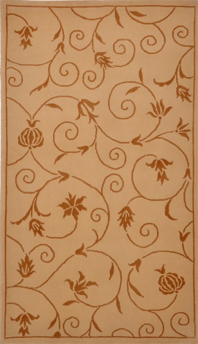 Modern Beige Hand Knotted 31 X 54 Area Rug 100-15222 Image 0